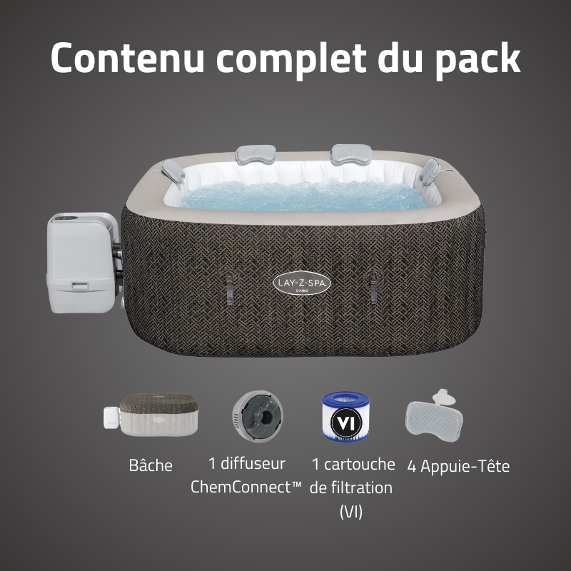 Spa gonflable rond Lay-Z-Spa Cabo HydroJet 4-6 personnes WIFI Bestway