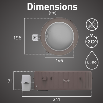 Spa gonflable rond Lay-Z-Spa Dominica HydroJet 4-6 personnes WIFI Bestway