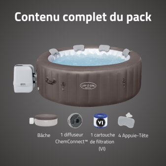 Spa gonflable rond Lay-Z-Spa Dominica HydroJet 4-6 personnes WIFI Bestway