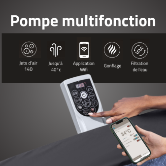 Spa semi-rigide carré Lay-Z-Spa Stockholm AirJet 4-6 personnes WIFI Bestway Spa semi-rigide carré Lay-Z-Spa Stockholm AirJet 4-6 personnes WIFI Bestway