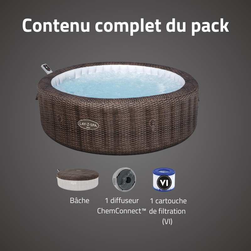 Spa gonflable rond Lay-Z-Spa Bali Smart AirJet™ 5-7 personnes éco-énergétique avec contrôle par appli