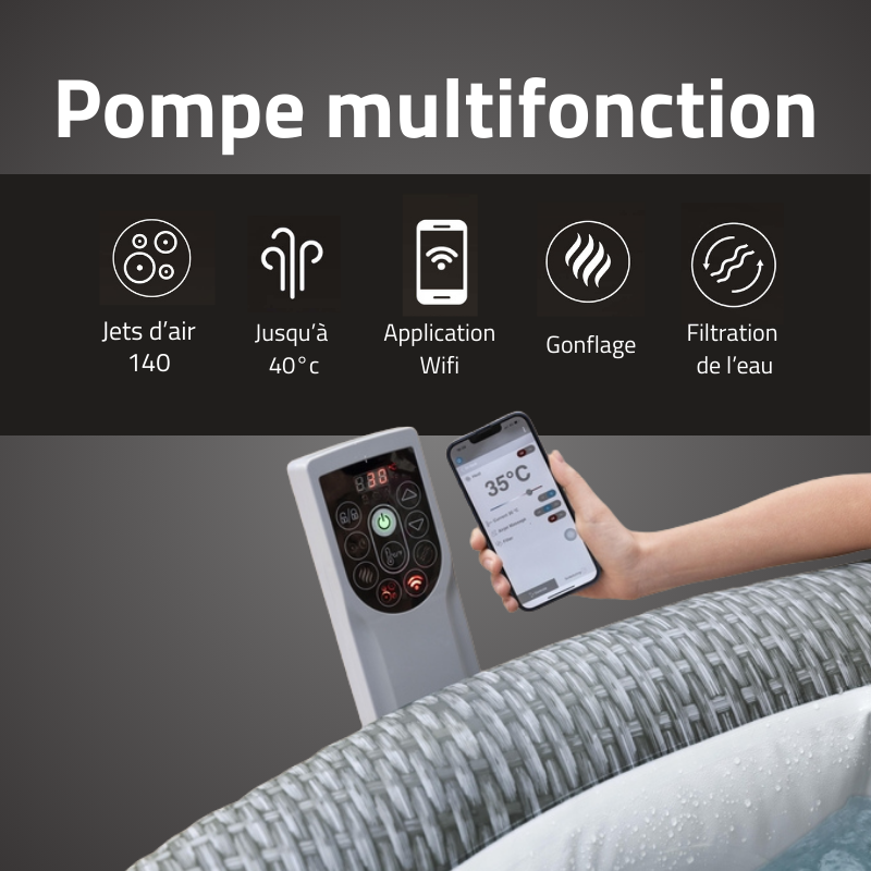 Spa gonflable rond Lay-Z-Spa Bali Smart AirJet 4-6 personnes WIFI Bestway