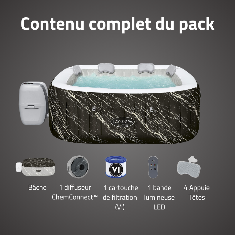 Spa gonflable rond Lay-Z-Spa Hollywood Luxe AirJet? 4-6 personnes