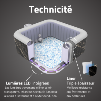 Spa gonflable rond Lay-Z-Spa Hollywood Luxe AirJet? 4-6 personnes