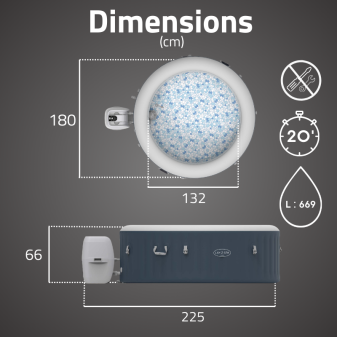 Spa gonflable rond Lay-Z-Spa Miami AirJet 2-4 personnes WIFI Bestway