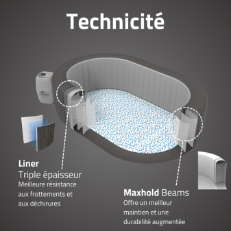 Spa gonflable ovale Lay-Z-Spa Mauritius AirJet 5-7 personnes WIFI Bestway