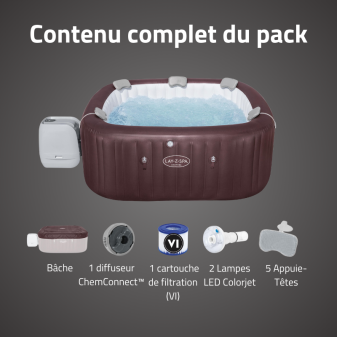 Spa gonflable carré Lay-Z-Spa Maldives Hydrojet Pro 5-7 personnes