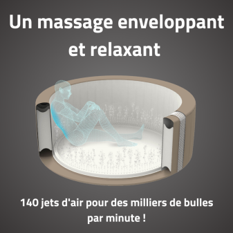 Spa gonflable rond Lay-Z-Spa Palm Springs 4-6 personnes 140 jets d'air Spa gonflable rond Lay-Z-Spa Palm Springs 4-6 personnes 140 jets d'air