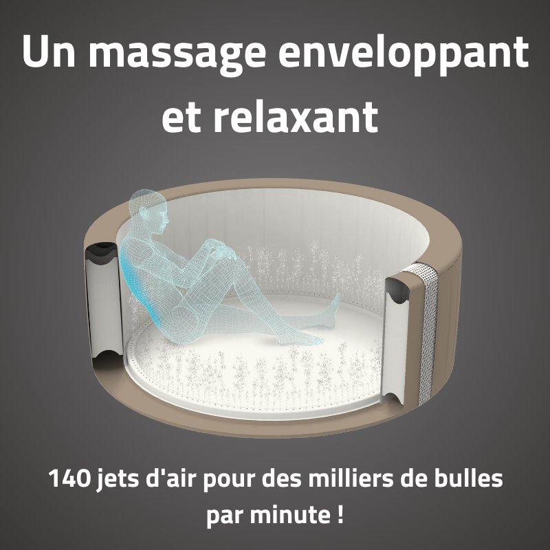 Spa gonflable rond Lay-Z-Spa Palm Springs 4-6 personnes 140 jets d'air Spa gonflable rond Lay-Z-Spa Palm Springs 4-6 personnes 140 jets d'air