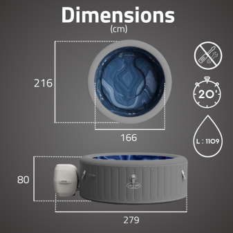 Spa gonflable rond Lay-Z-Spa Santorini HydroJet 5-7 personnes Bestway Spa gonflable rond Lay-Z-Spa Santorini HydroJet 5-7 personnes Bestway