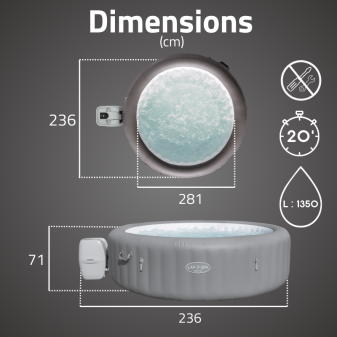 Spa gonflable rond Lay-Z-Spa Grenada AirJet 8 places Bestway