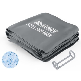 Liner pour piscine Power Steel ovale avec anneau plastique - 427 x 250 x 100 cm