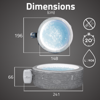 Spa gonflable rond Lay-Z-Spa Budapest AirJet 4-6 personnes WIFI Bestway