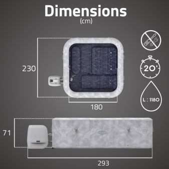 Spa gonflable carré Lay-Z-Spa San Francisco 5 places WIFI Bestway