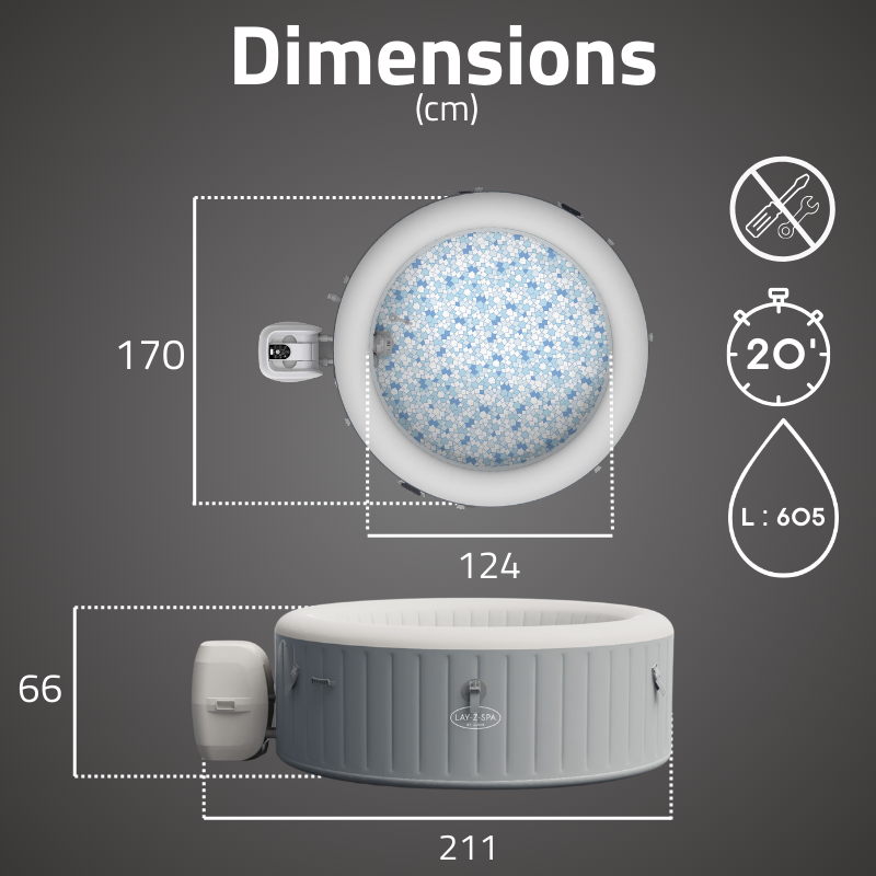 Spa gonflable rond 3 places Lay-Z-Spa St Lucia Airjet