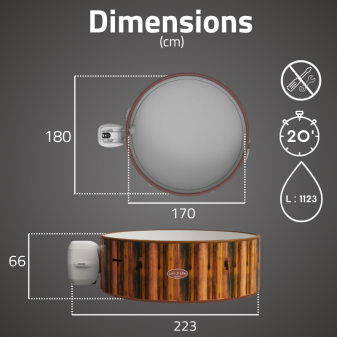 Spa gonflable rond Lay-Z-Spa Helsinki AirJet 5-7 personnes WIFI Bestway