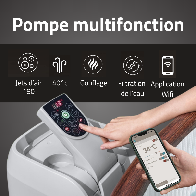 Spa gonflable rond Lay-Z-Spa Helsinki AirJet 5-7 personnes WIFI Bestway