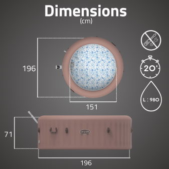 Spa gonflable rond Lay-Z-Spa Hawai Smart AirJet EnergySense 4-6 personnes WIFI Bestway Spa gonflable rond Lay-Z-Spa Hawai Smart AirJet EnergySense 4-6 personnes WIFI Bestway