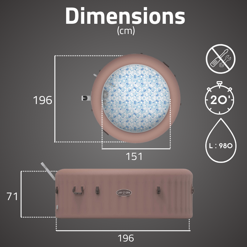 Spa gonflable rond Lay-Z-Spa Hawai Smart AirJet EnergySense 4-6 personnes WIFI Bestway Spa gonflable rond Lay-Z-Spa Hawai Smart AirJet EnergySense 4-6 personnes WIFI Bestway