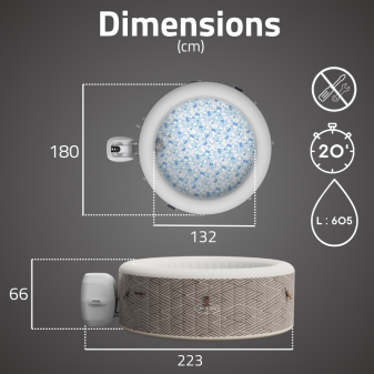 Spa gonflable rond Lay-Z-Spa Madrid AirJet 2-4 personnes WIFI Bestway Spa gonflable rond Lay-Z-Spa Madrid AirJet 2-4 personnes WIFI Bestway