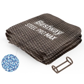 Liner rotin marron avec anneau plastique pour piscine Steel Pro MAX ronde - 366 x 100 cm