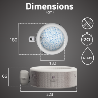 Spa gonflable rond 4 places Lay-Z-Spa Cancun Airjet