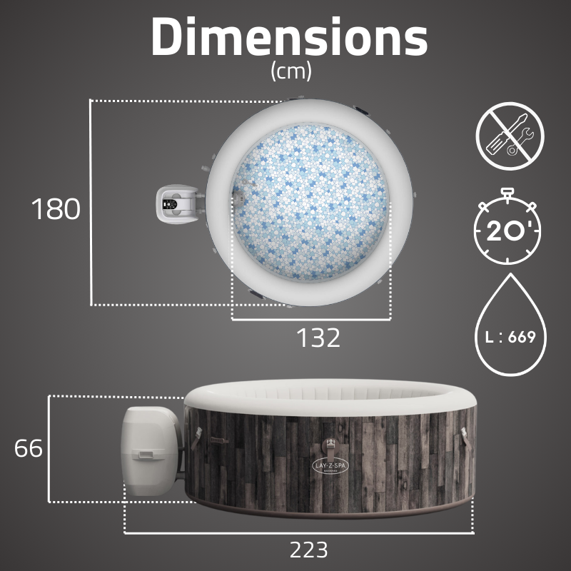 Spa gonflable rond 4 places Lay-Z-Spa Bahamas Airjet