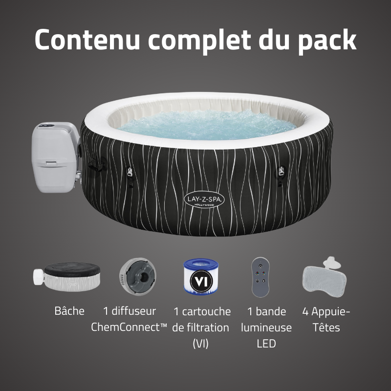 Spa gonflable rond Lay-Z-Spa Hollywood Airjet  4-6 personnes