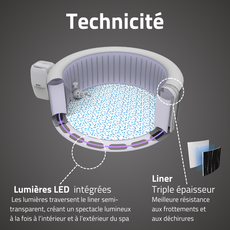 Spa gonflable rond Lay-Z-Spa Hollywood Airjet  4-6 personnes