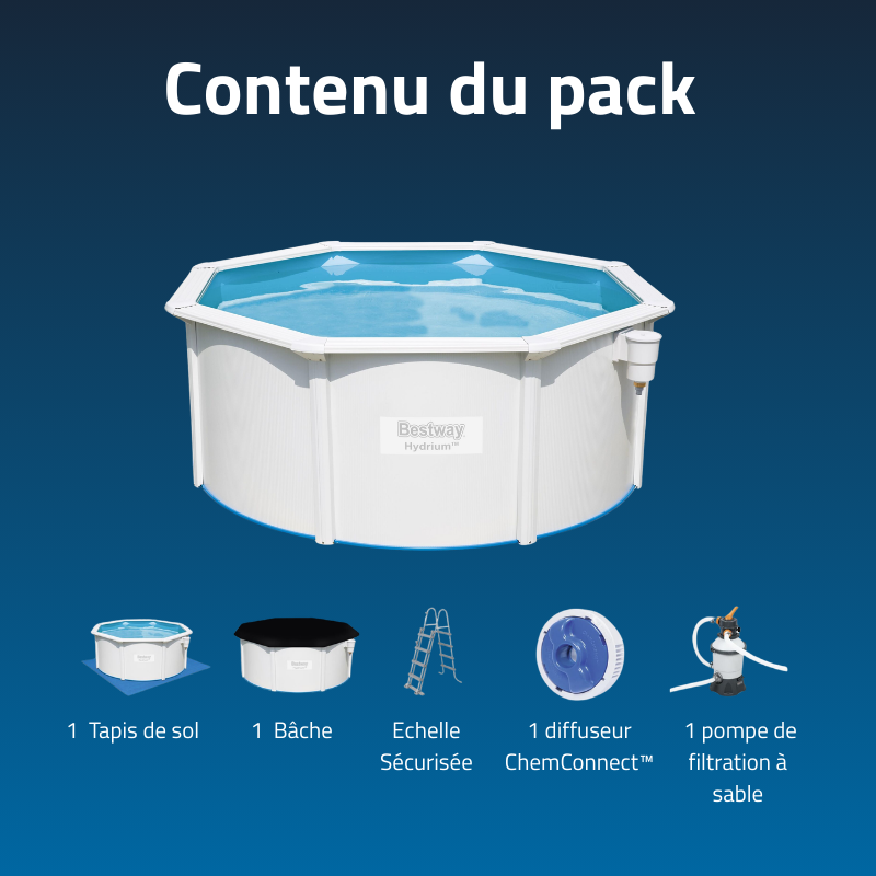 Piscine Acier Ronde Bestway Hydrium 300x120 Blanche