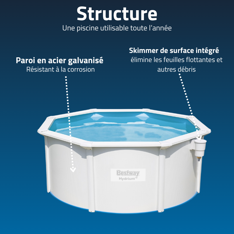 Piscine Acier Ronde Bestway Hydrium 300x120 Blanche