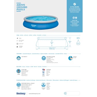 Piscine autoportante Fast Set 457 x 84 cm bleue