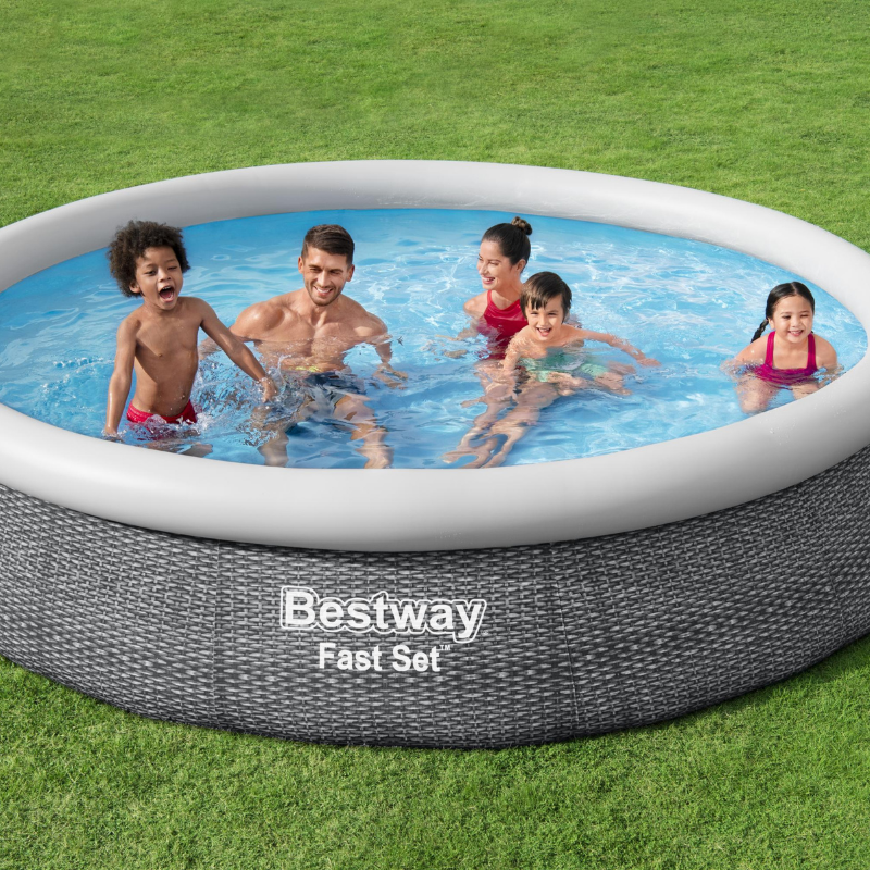 Piscine Gonflable Ronde Bestway Fast Set 366x76 Rotin