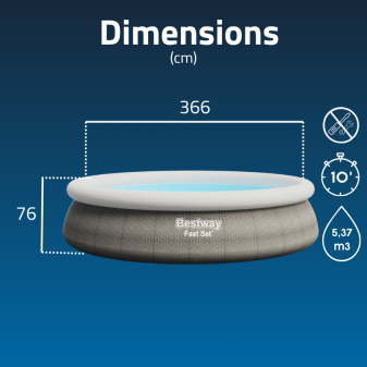 Piscine Gonflable Ronde Bestway Fast Set 366x76 Rotin