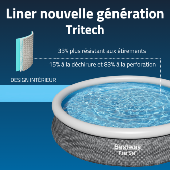 Piscine Gonflable Ronde Bestway Fast Set 366x76 Rotin