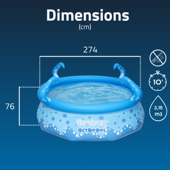 Piscine Gonflable Ronde Bestway Fast Set OctoPool 274x76