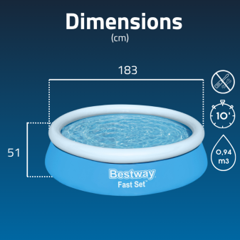 Piscine Gonflable Ronde Bestway Fast Set 183x51 Bleue