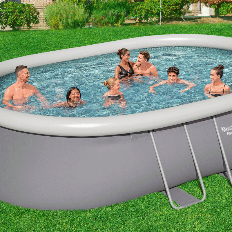 Piscine Gonflable Ovale Bestway Fast Set 549x366 Grise Piscine Gonflable Ovale Bestway Fast Set 549x366 Grise
