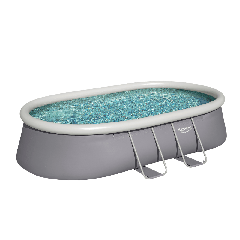 Piscine Gonflable Ovale Bestway Fast Set 488x305 Grise