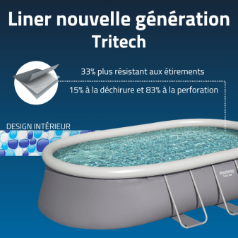 Piscine Gonflable Ovale Bestway Fast Set 488x305 Grise