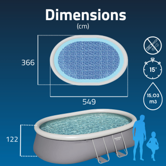 Piscine gonflable ovale Bestway Fast Set 549 x 366 x 122 cm grise