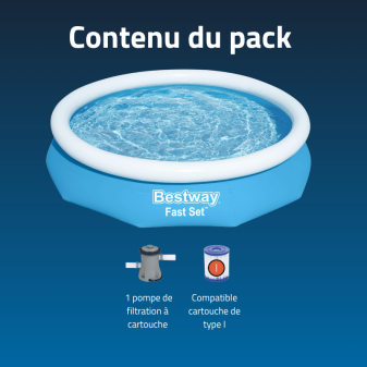 Piscine Gonflable Ronde Bestway Fast Set 305x66 Bleue