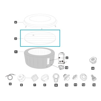 Couverture gonflable pour Lay-Z-Spa MaxHold EnergySense UltraFit - 196 x 71 cm