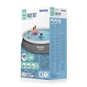 Piscine autoportante Fast Set ronde rotin 457 x 84 cm avec filtre