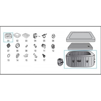 Liner pour Lay-Z Spa gonflable Hollywood Luxe AirJet - 180 x 180 x 66 cm