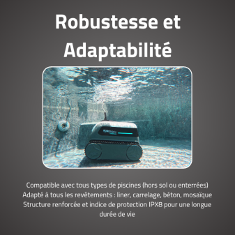 Robot piscine Graphite - fond & parois - 4x8 m max
