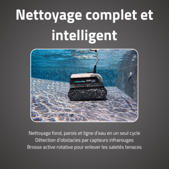Robot piscine Graphite - fond & parois - 4x8 m max