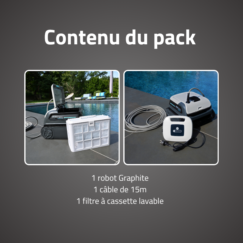 Robot piscine Graphite - fond & parois - 4x8 m max