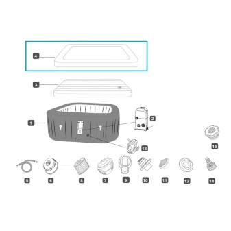 Enveloppe de couverture similicuir pour Lay-Z Spa Rome MaxHold EnergySense UltraFit AirJet 7 - 201 x 201 x 71 cm