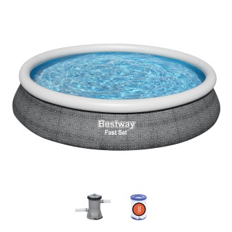 Piscine autoportante Fast Set ronde rotin 457 x 84 cm avec filtre